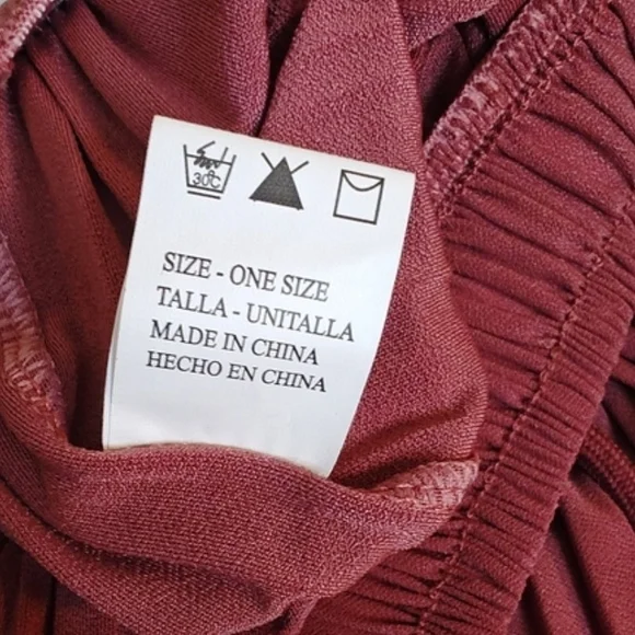 Dusty Rose Micro Pleated Maxi Skirt Elastic Waist Flowy One Size - Picture 13 of 14